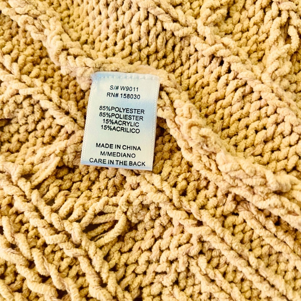 Love Tree Cozy Cable Knit Tan Sweater - Picture 7 of 8